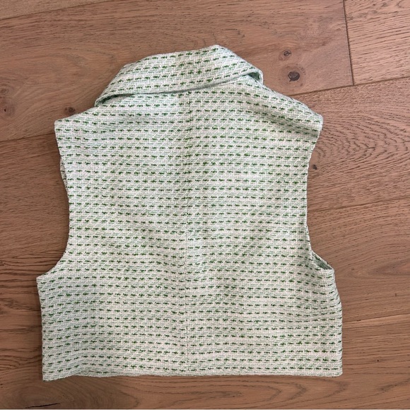 Zara Tweed Short Textured Waistcoat Vest - Picture 6 of 11